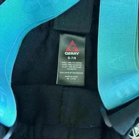 Gerry Snow Pants.  Youth size small (7/8). Black with blue straps. - Picture 4 of 6